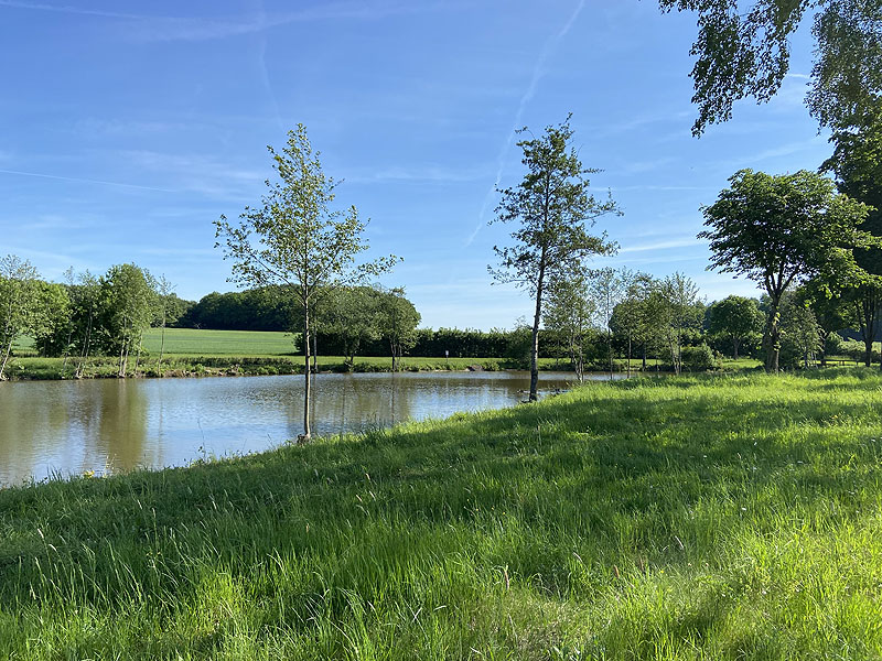 Der Badesee Karrodsee in Creglingen in Baden-Württemberg