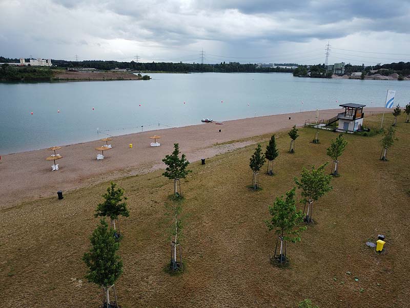 Luftaufnahme, Luftbild vom Badesee Kühlsee in Baden-Baden