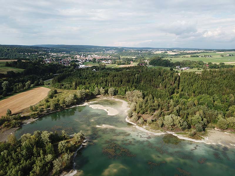 Luftaufnahme, Luftbild vom Laizer See in Sigmaringen