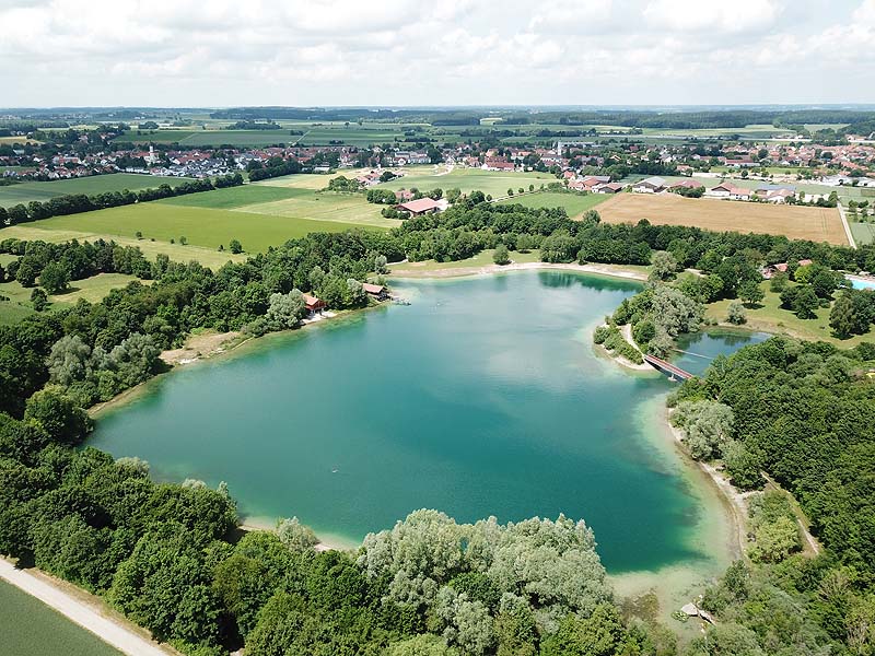 Luftaufnahme, Luftbild vom Mammendorfer See in Mammendorf