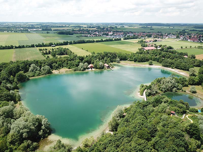 Luftaufnahme, Luftbild vom Mammendorfer See in Mammendorf