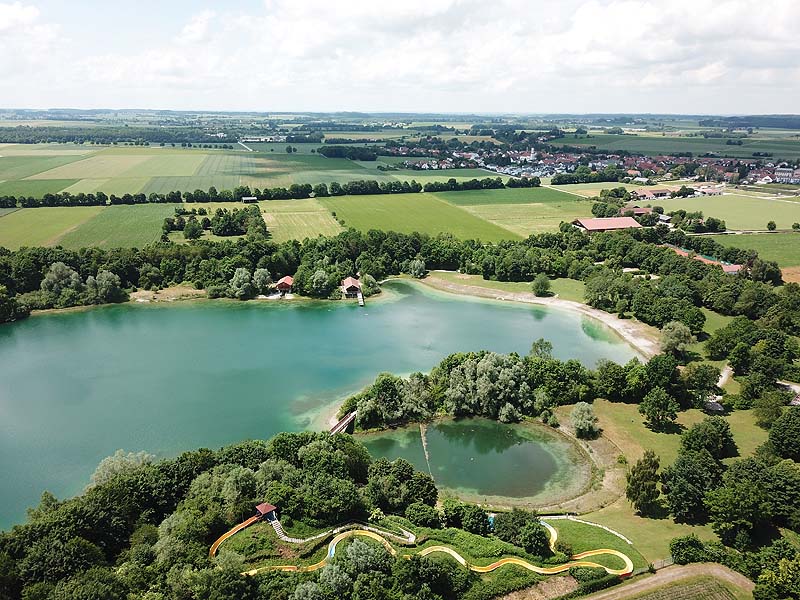 Luftaufnahme, Luftbild vom Mammendorfer See in Mammendorf