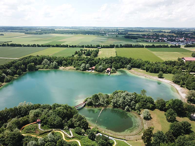 Luftaufnahme, Luftbild vom Mammendorfer See in Mammendorf