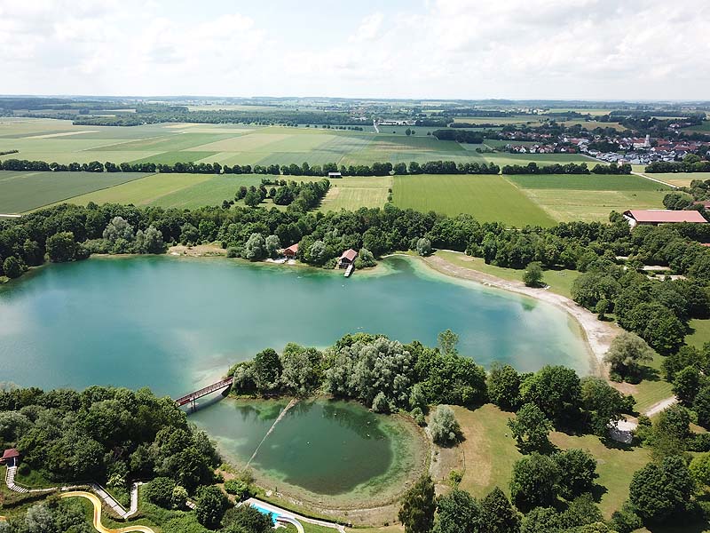 Luftaufnahme, Luftbild vom Mammendorfer See in Mammendorf