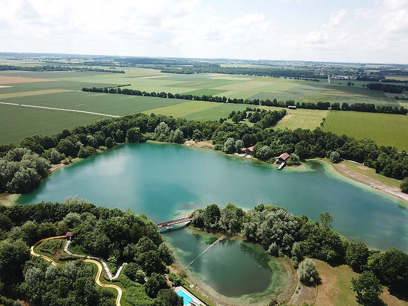 Luftaufnahme, Luftbild vom Mammendorfer See in Mammendorf