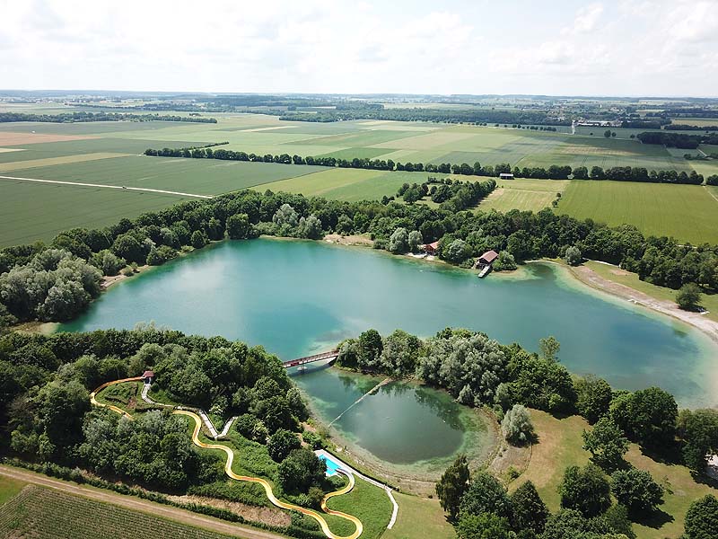 Luftaufnahme, Luftbild vom Mammendorfer See in Mammendorf