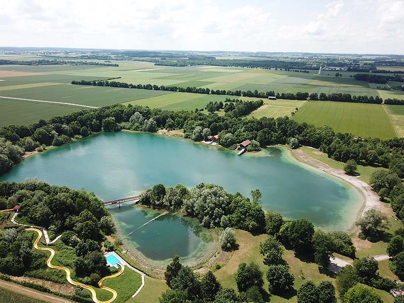 Luftaufnahme, Luftbild vom Mammendorfer See in Mammendorf