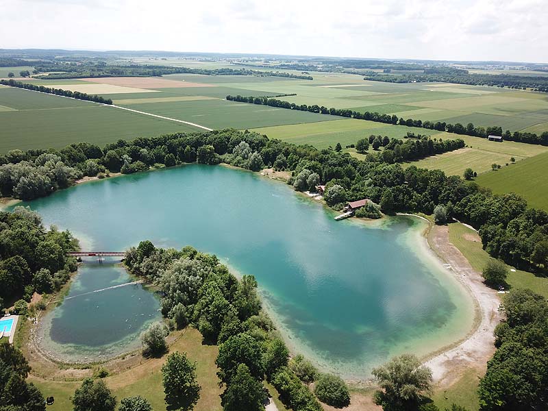 Luftaufnahme, Luftbild vom Mammendorfer See in Mammendorf