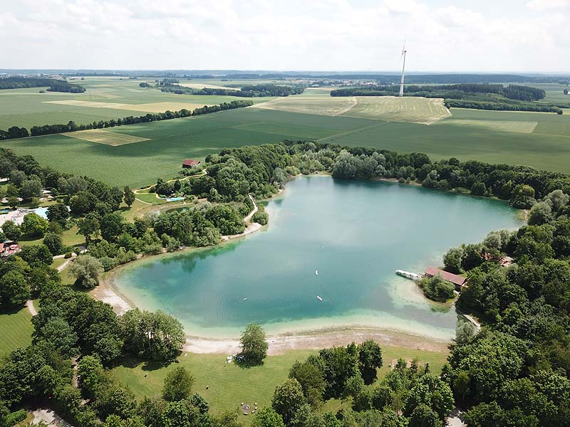 Luftaufnahme, Luftbild vom Mammendorfer See in Mammendorf