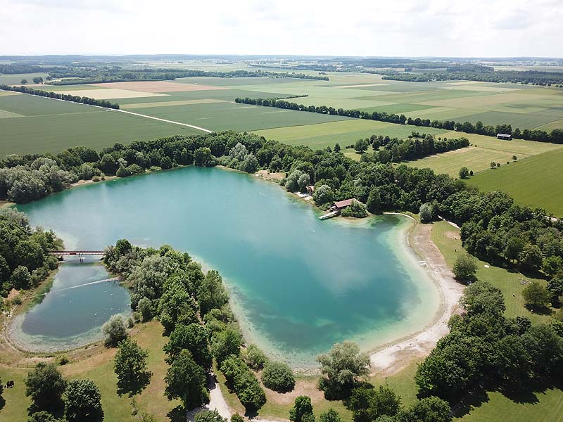Luftaufnahme, Luftbild vom Mammendorfer See in Mammendorf