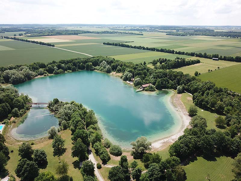 Luftaufnahme, Luftbild vom Mammendorfer See in Mammendorf