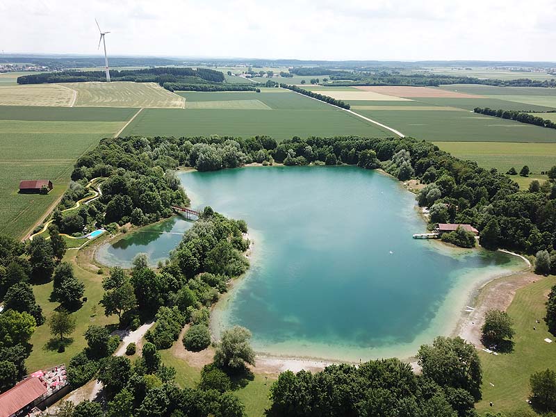 Luftaufnahme, Luftbild vom Mammendorfer See in Mammendorf