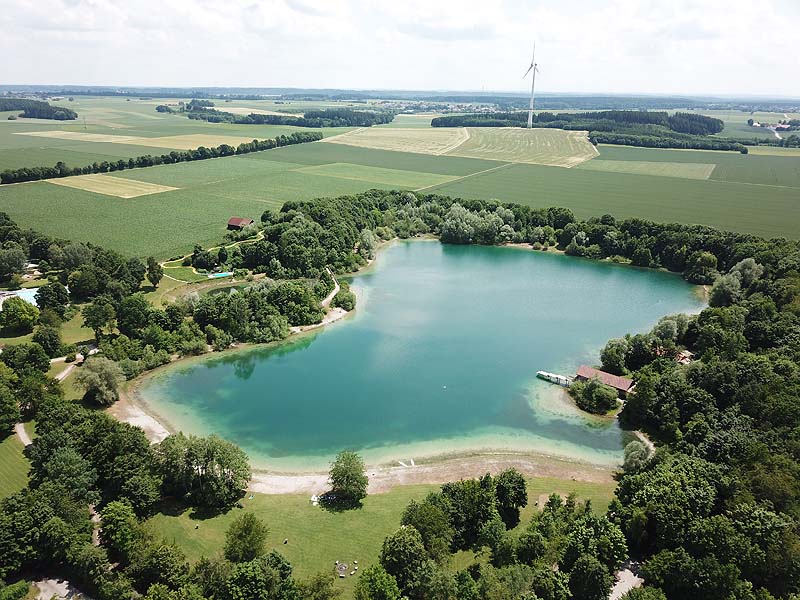 Luftaufnahme, Luftbild vom Mammendorfer See in Mammendorf