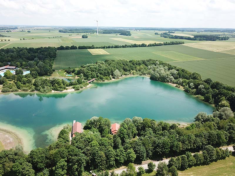 Luftaufnahme, Luftbild vom Mammendorfer See in Mammendorf