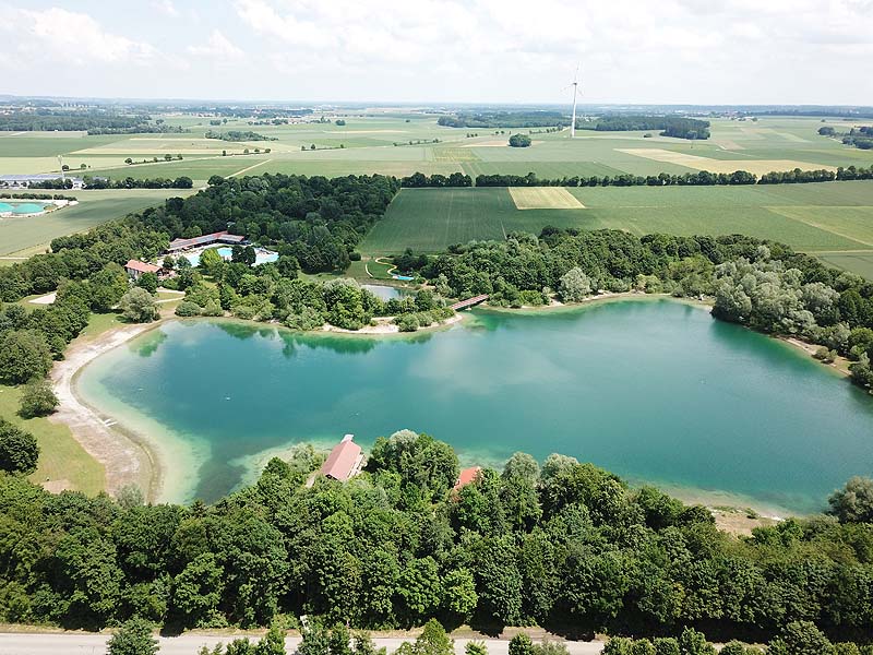 Luftaufnahme, Luftbild vom Mammendorfer See in Mammendorf
