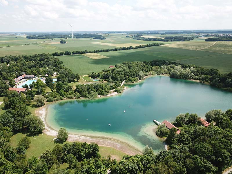 Luftaufnahme, Luftbild vom Mammendorfer See in Mammendorf