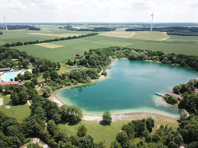 Luftaufnahme, Luftbild vom Mammendorfer See in Mammendorf