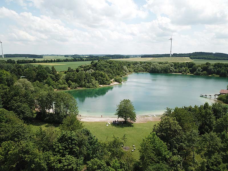 Luftaufnahme, Luftbild vom Mammendorfer See in Mammendorf