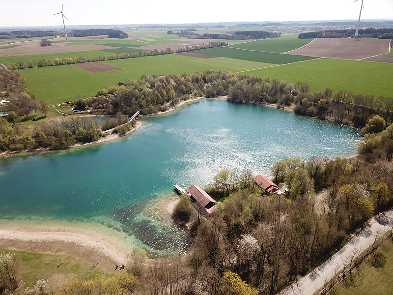 Luftaufnahme, Luftbild vom Mammendorfer See in Mammendorf