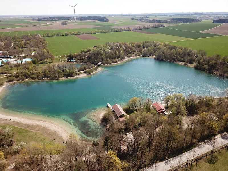 Luftaufnahme, Luftbild vom Mammendorfer See in Mammendorf