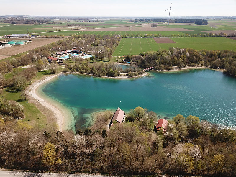 Luftaufnahme, Luftbild vom Mammendorfer See in Mammendorf
