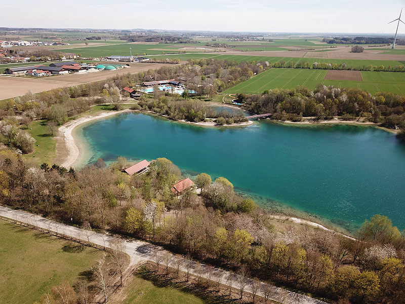 Luftaufnahme, Luftbild vom Mammendorfer See in Mammendorf