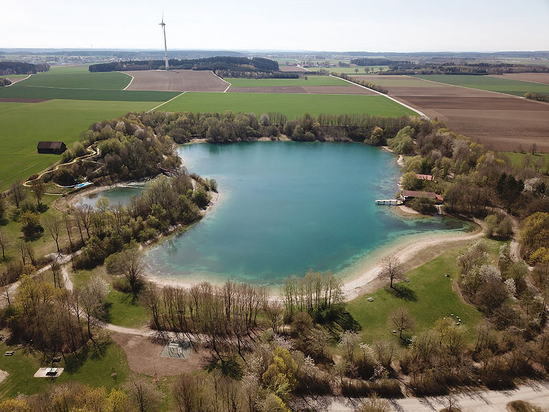 Luftaufnahme, Luftbild vom Mammendorfer See in Mammendorf
