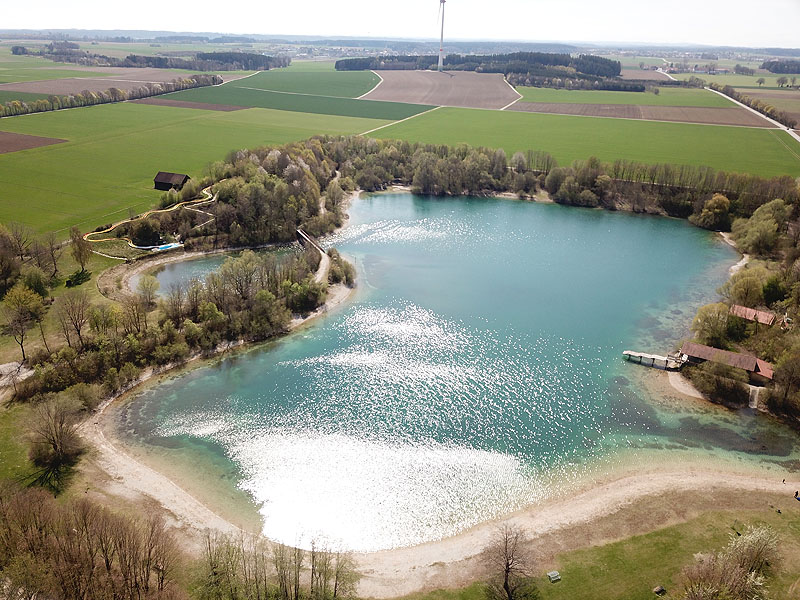 Luftaufnahme, Luftbild vom Mammendorfer See in Mammendorf