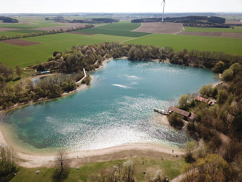 Luftaufnahme, Luftbild vom Mammendorfer See in Mammendorf