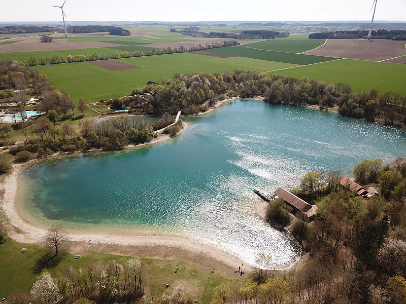 Luftaufnahme, Luftbild vom Mammendorfer See in Mammendorf