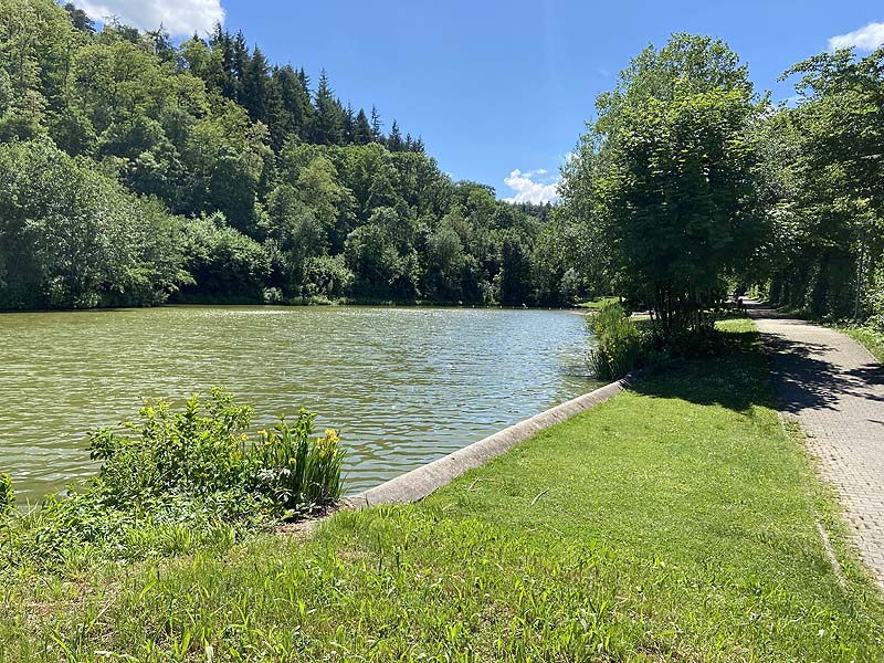 Der Mühlbacher Badesee in Eppingen in Baden-Württemberg