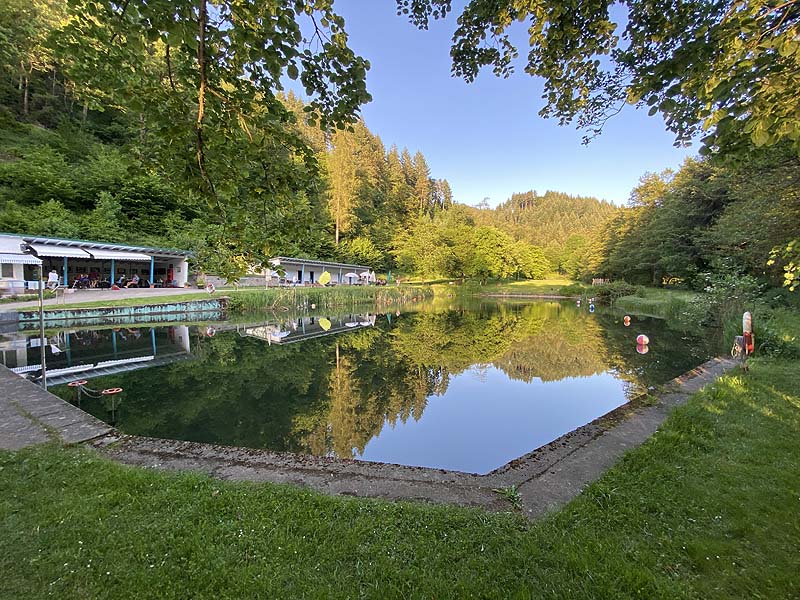 Der Badesee Naturschwimmbad Sulzburg in Baden-Württemberg