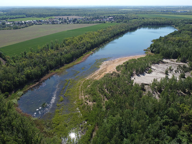 Luftaufnahme, Luftbild vom Prößdorfer See in Thüringen