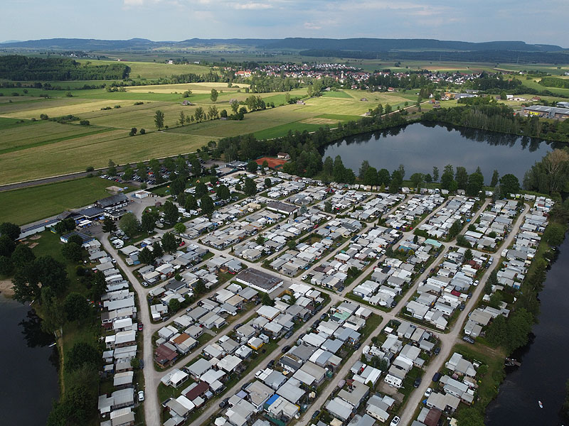 Luftaufnahme, Luftbild vom Riedsee in Donaueschingen