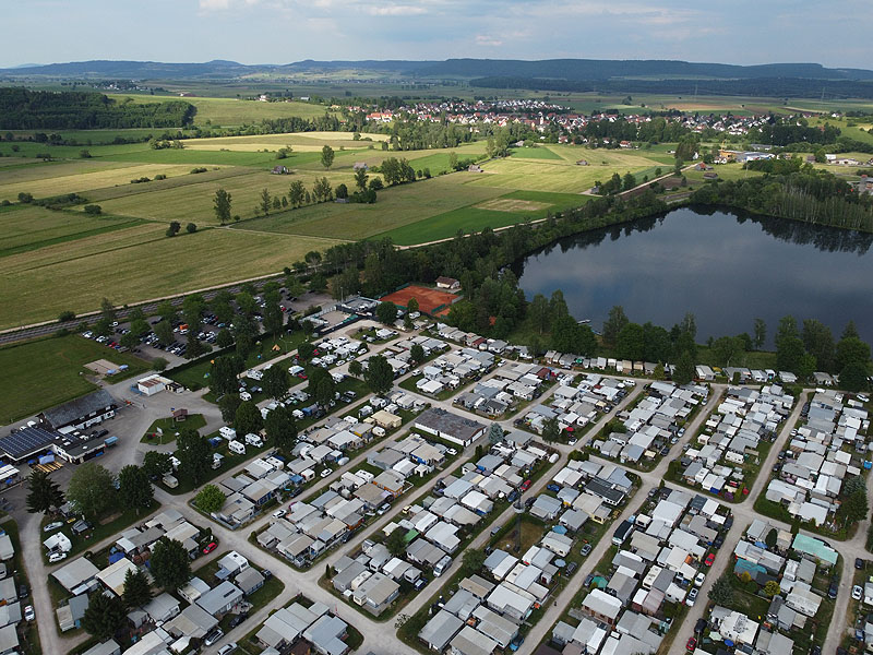 Luftaufnahme, Luftbild vom Riedsee in Donaueschingen