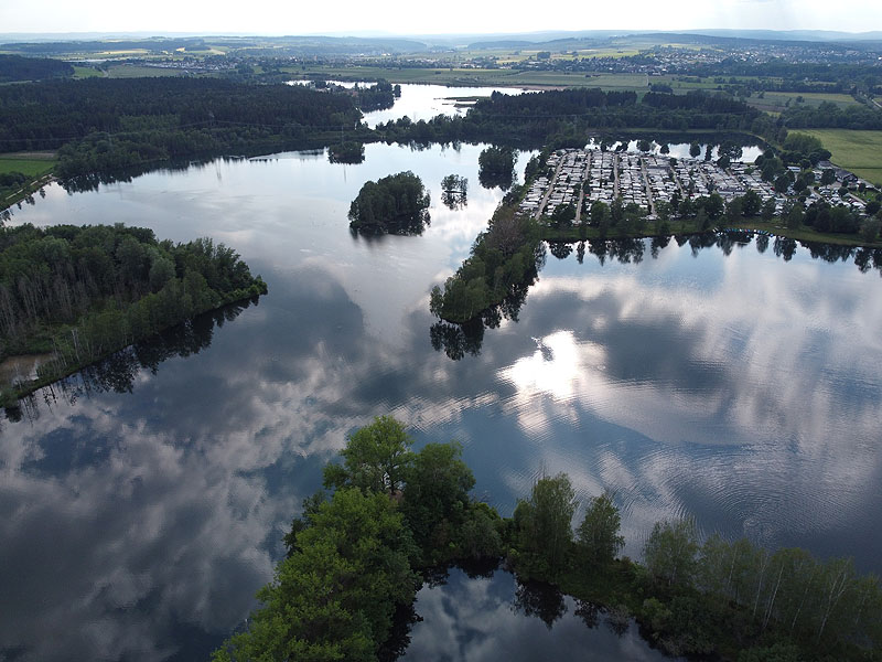 Luftaufnahme, Luftbild vom Riedsee in Donaueschingen