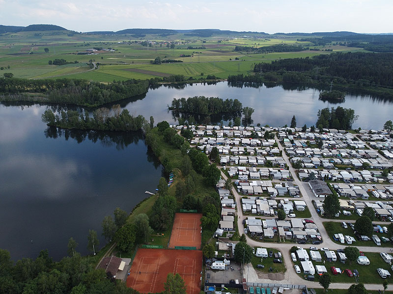 Luftaufnahme, Luftbild vom Riedsee in Donaueschingen