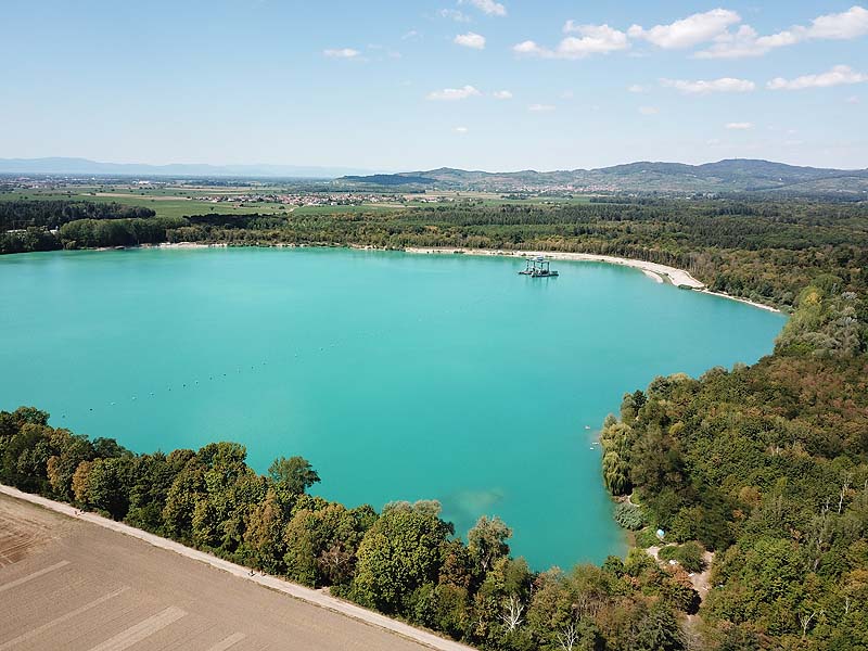 Luftaufnahme, Luftbild vom Niederrimsinger See in Breisach-Rimsingen