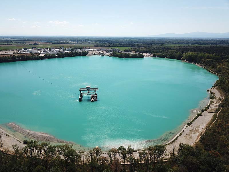 Luftaufnahme, Luftbild vom Niederrimsinger See in Breisach-Rimsingen