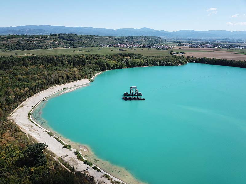 Luftaufnahme, Luftbild vom Niederrimsinger See in Breisach-Rimsingen