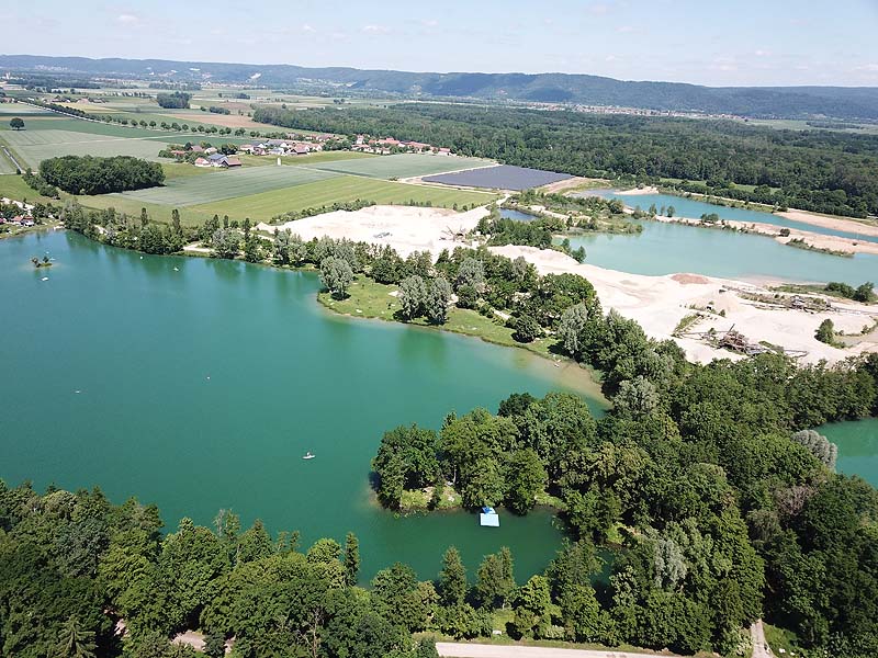 Luftaufnahme, Luftbild vom Roither See bei Regensburg