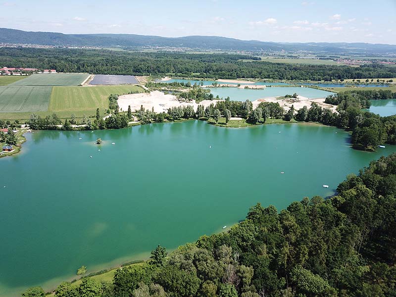 Luftaufnahme, Luftbild vom Roither See bei Regensburg