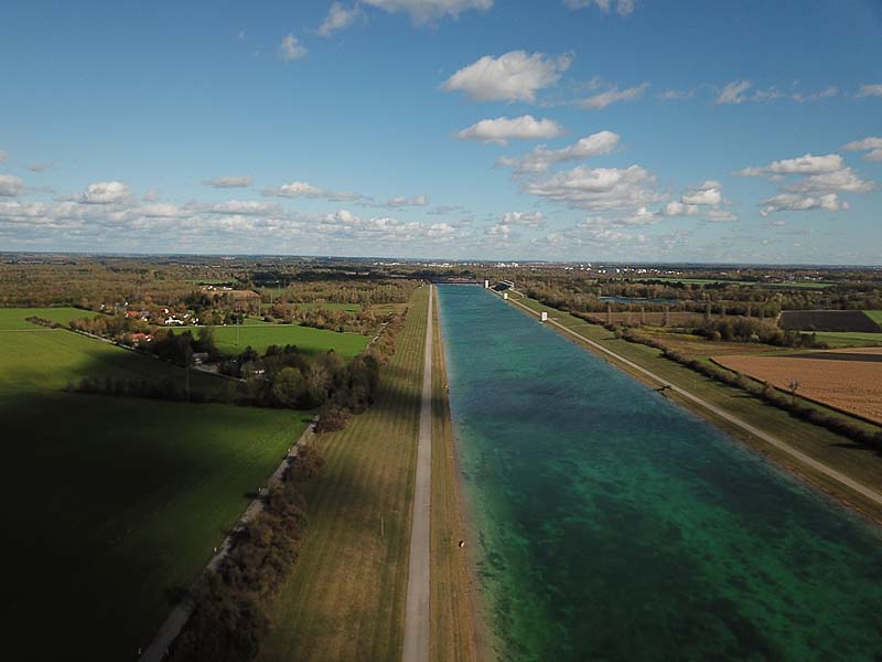 Luftaufnahme, Luftbild von der Ruderregattastrecke in Oberschleißheim aus dem Jahr 2019