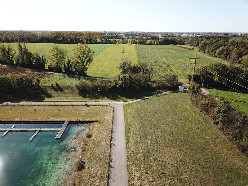 Luftaufnahme, Luftbild von der Ruderregattastrecke in Oberschleißheim aus dem Jahr 2019