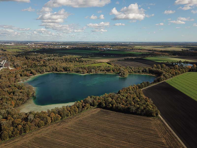 Luftaufnahme, Luftbild von der Ruderregattastrecke in Oberschleißheim aus dem Jahr 2019