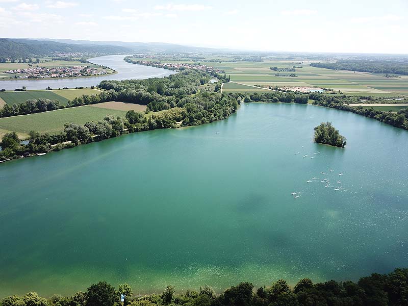 Luftaufnahme, Luftbild vom Sarchinger Baggersee bei Regensburg