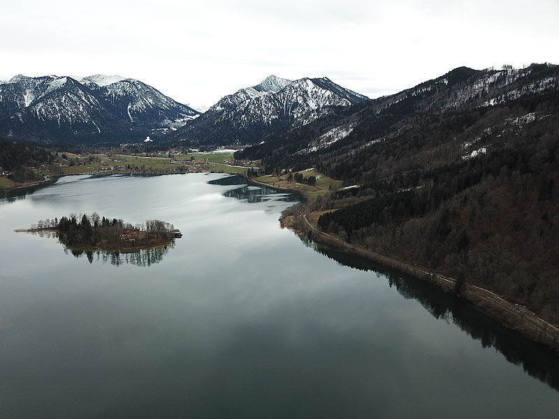 Luftaufnahme, Luftbild vom Schliersee in Bayern