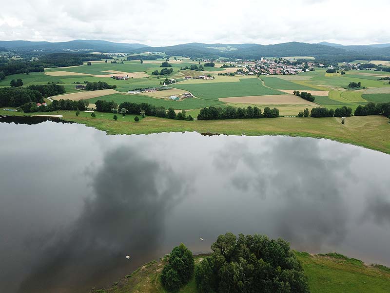 Luftaufnahme, Luftbild vom Silbersee in Tiefenbach