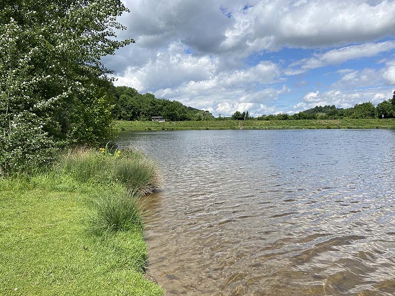 Der Badesee Katzenbachsee in Pfaffenhofen in Baden-Württemberg