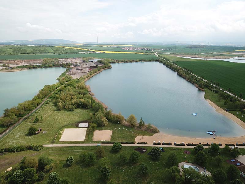 Luftaufnahme, Luftbild vom Strandbad Erfurt-Stotternheim in Thüringen